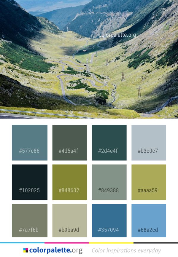 Highland Mountain Pass Mountainous Landforms Color Palette