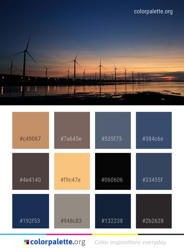 Sky Wind Farm Windmill Color Palette