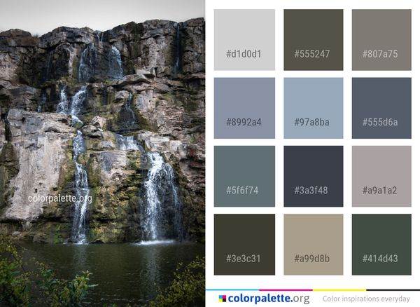 Waterfall Water Nature Color Palette