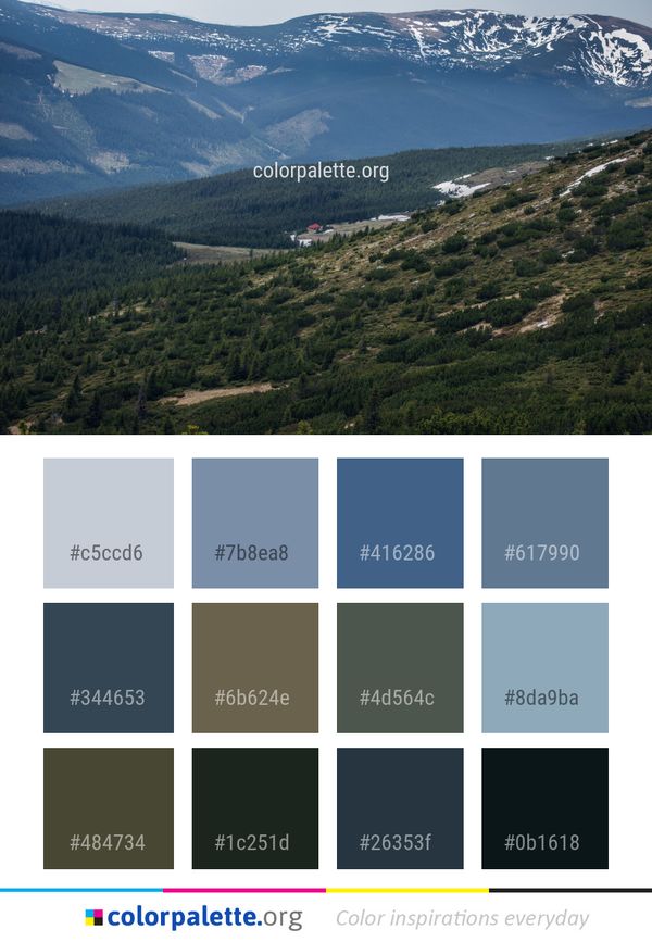 Mountainous Landforms Mountain Wilderness Color Palette