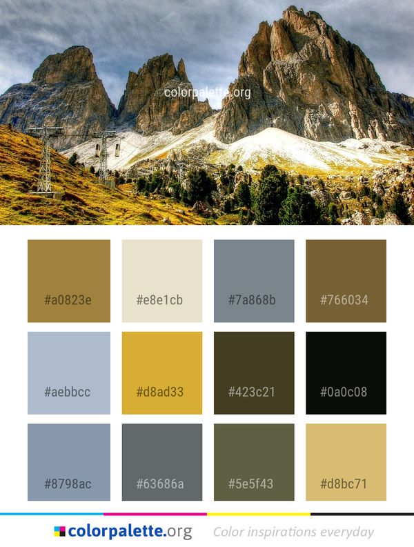 Mountainous Landforms Mountain Wilderness Color Palette