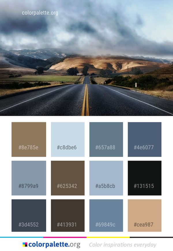 Road Sky Highland Color Palette