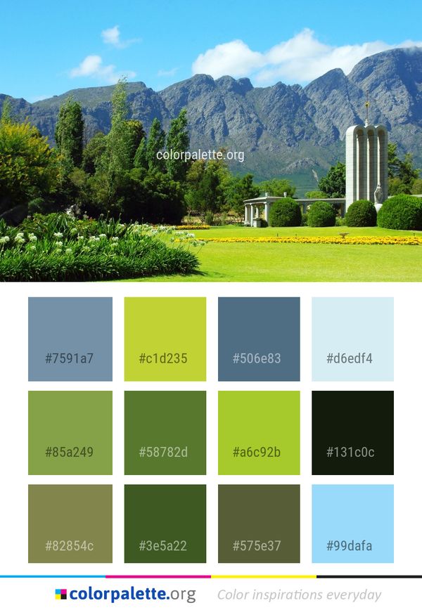 Nature Mount Scenery Botanical Garden Color Palette