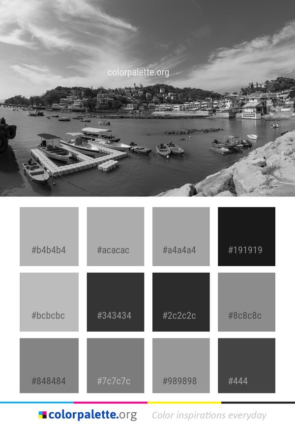 Sky Black And White Cloud Color Palette