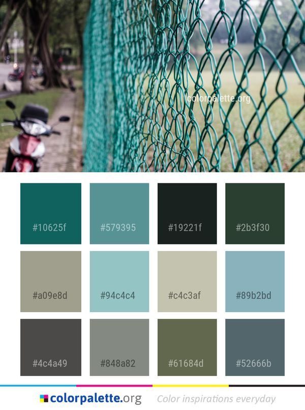 Green Tree Wire Fencing Color Palette