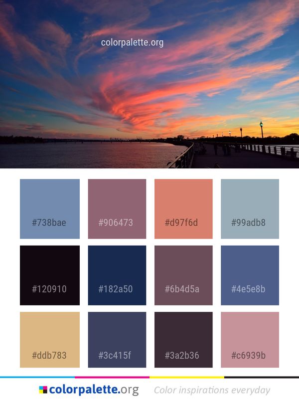 Sky Afterglow Cloud Color Palette