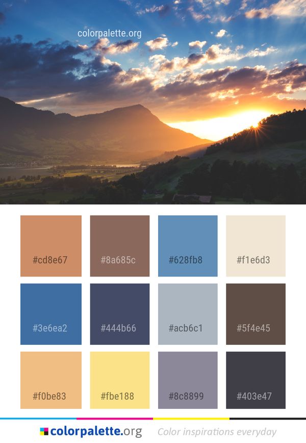 Sky Afterglow Dawn Color Palette