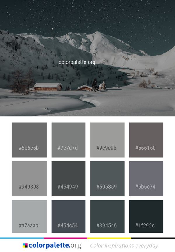 Snow Sky Winter Color Palette