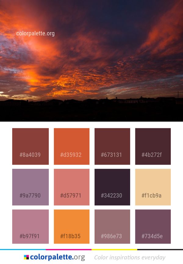 Sky Afterglow Red At Morning Color Palette