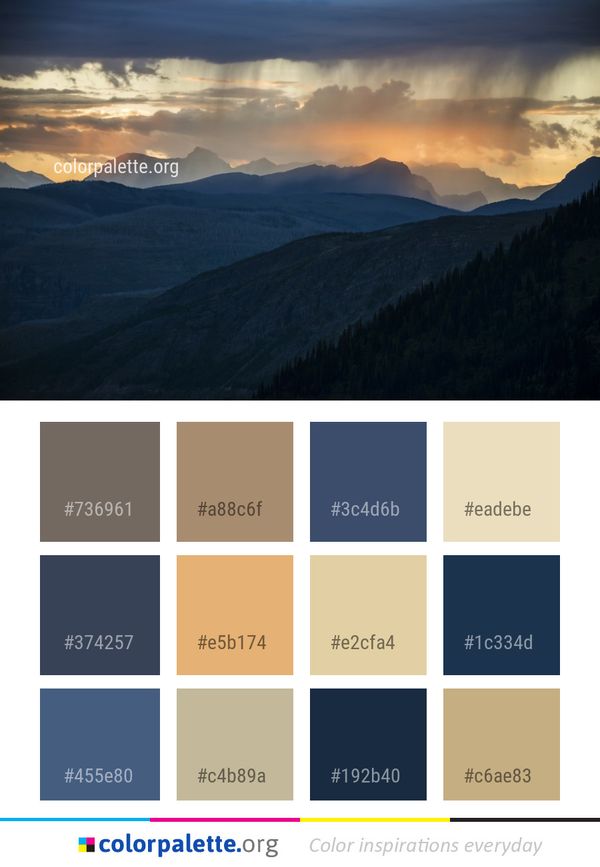 Sky Mountainous Landforms Mountain Range Color Palette