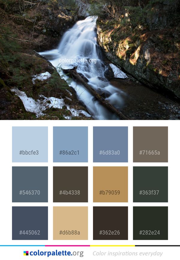 Waterfall Water Nature Color Palette