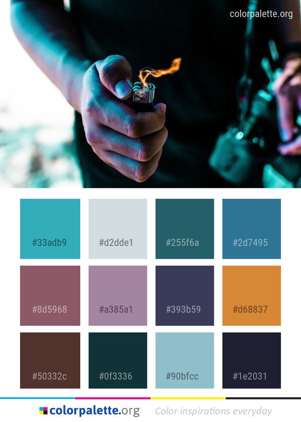 Blue Hand Finger Color Palette