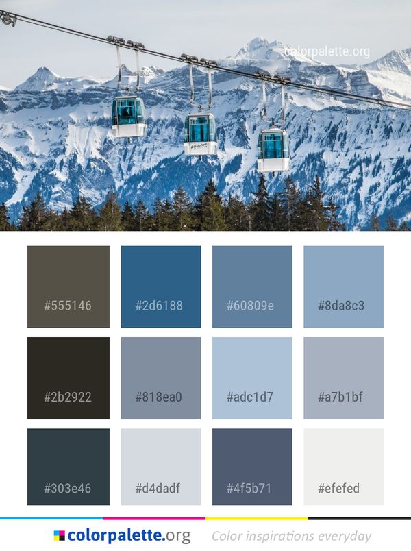 Mountain Range Mountainous Landforms Winter Color Palette