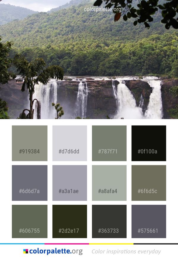 Waterfall Nature Body Of Water Color Palette