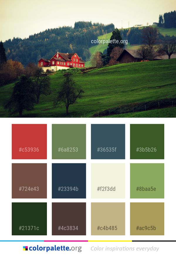 Nature Green Mountainous Landforms Color Palette
