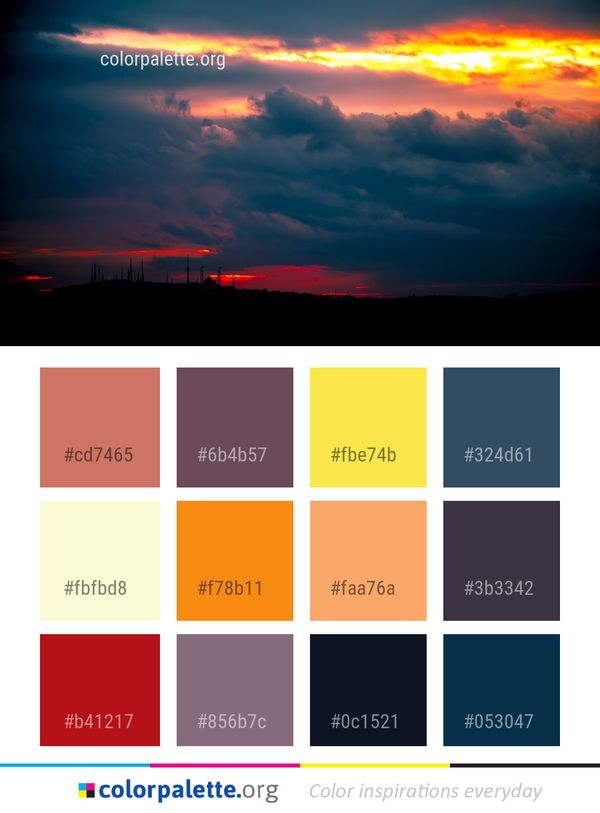 Sky Afterglow Red At Morning Color Palette