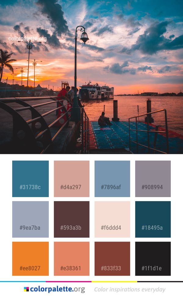Sky Sea Sunset Color Palette