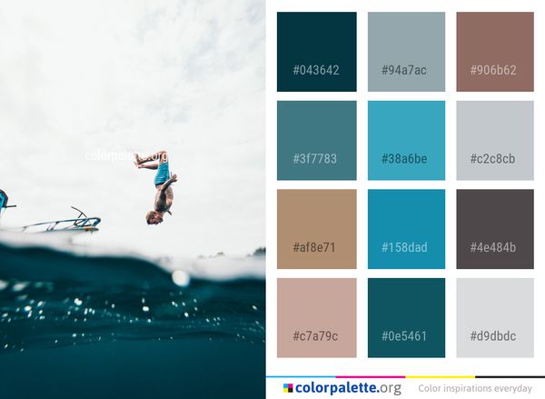 Water Surfing Equipment And Supplies Sea Color Palette