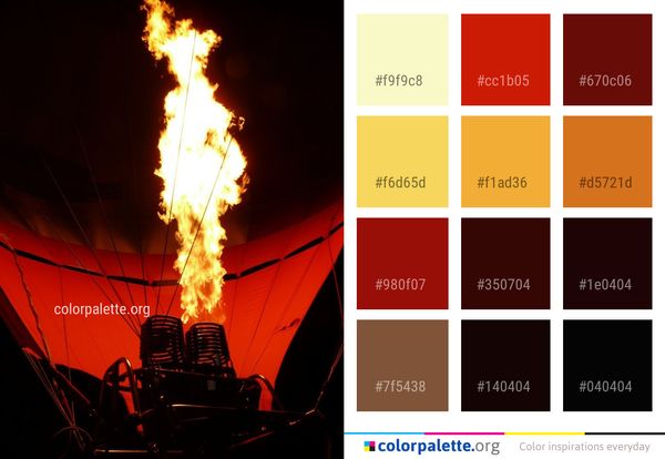 Fire Flame Heat Color Palette
