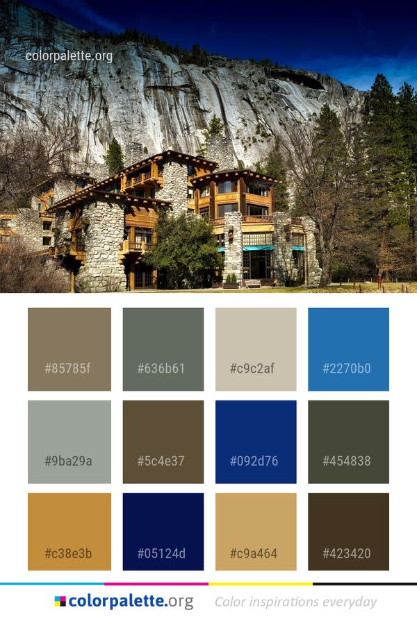 Nature Mountain Village Sky Color Palette