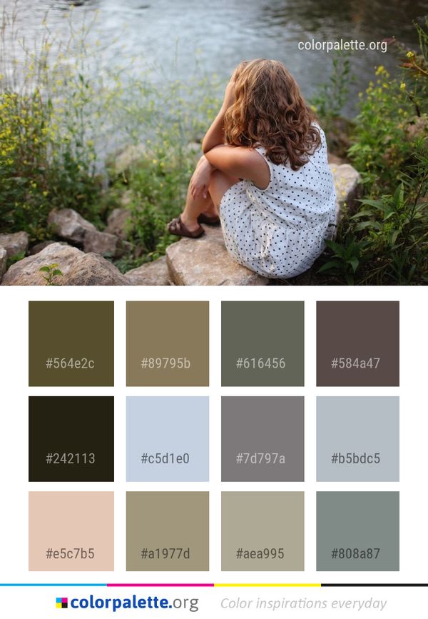 Photograph Girl Sitting Color Palette