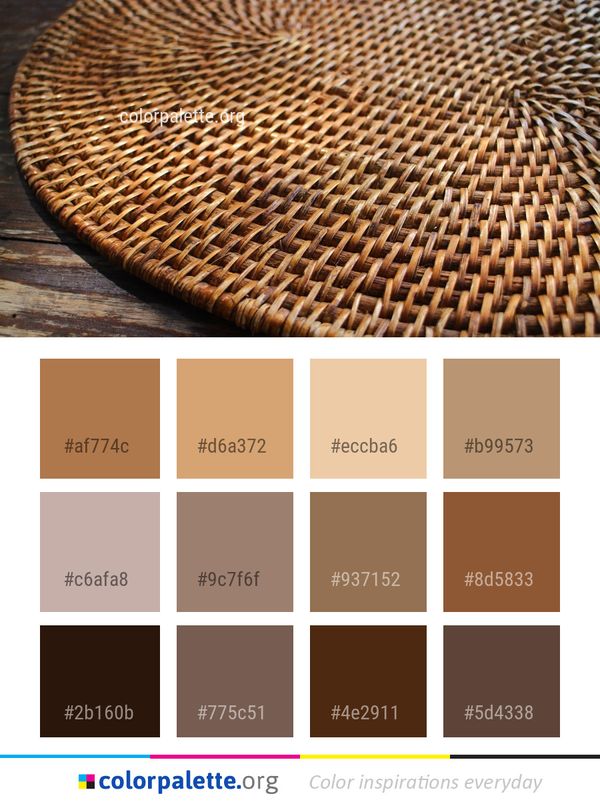 Wicker Wood Basket Color Palette