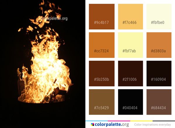 Flame Fire Heat Color Palette