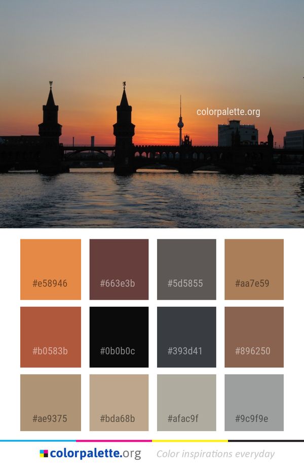 Waterway Sky Sunset Color Palette