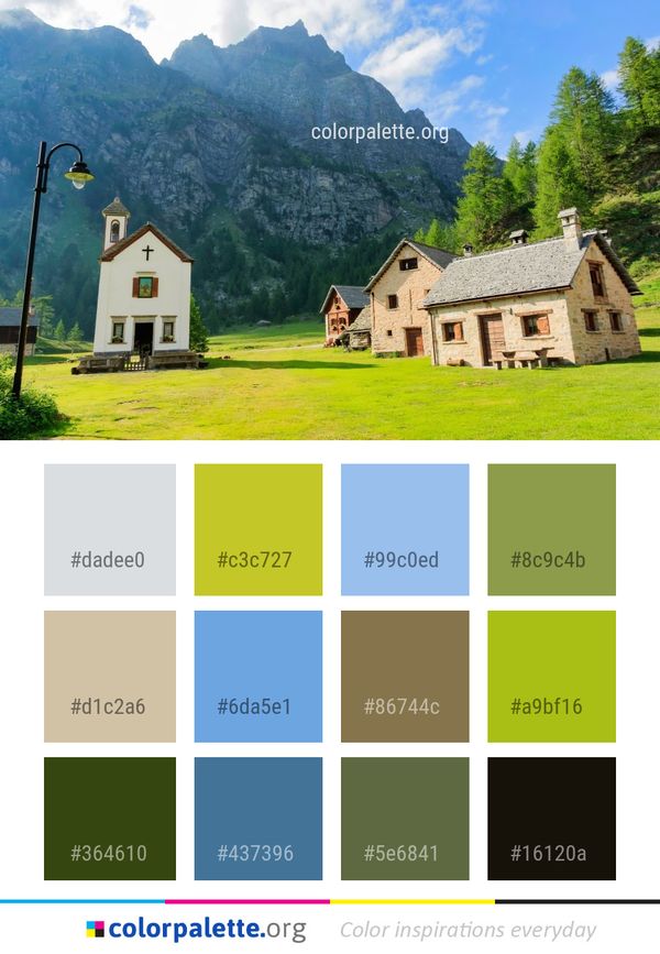 Mountain Village Mountainous Landforms Range Color Palette