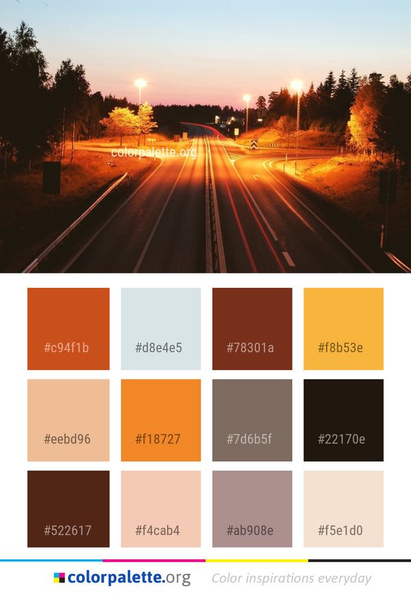 Road Highway Sky Color Palette