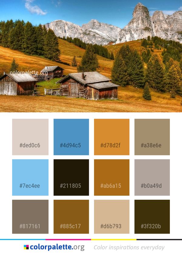 Mountainous Landforms Mountain Village Nature Color Palette