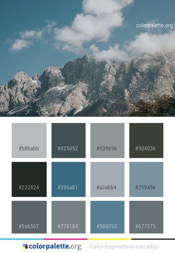 Mountainous Landforms Sky Mountain Range Color Palette