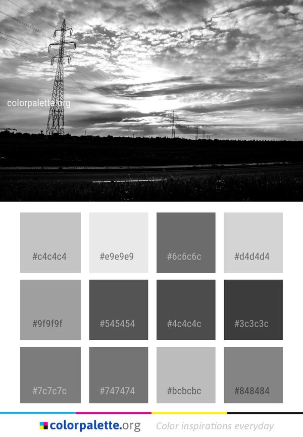 Sky Cloud Black And White Color Palette