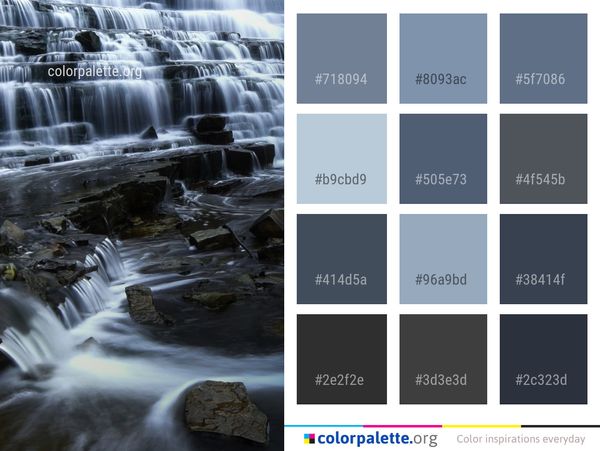 Waterfall Water Nature Color Palette