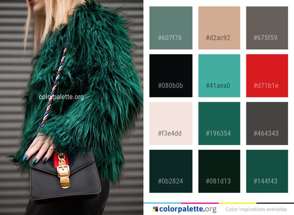 Green Fur Textile Color Palette