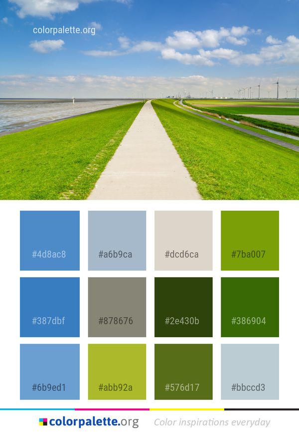 Green Road Sky Color Palette