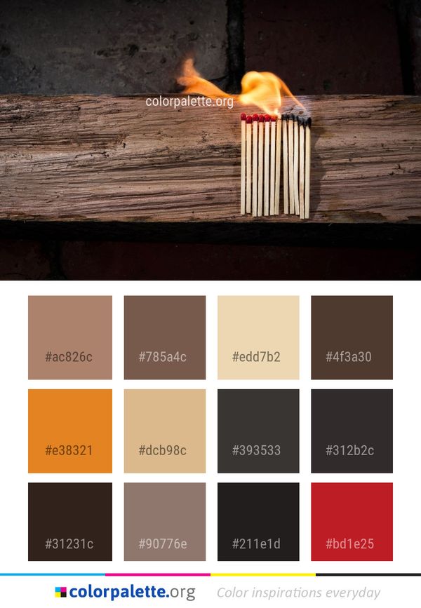 Heat Flame Wood Color Palette