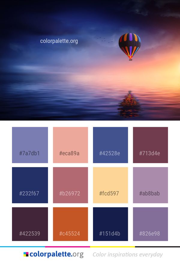 Hot Air Ballooning Balloon Nature Color Palette
