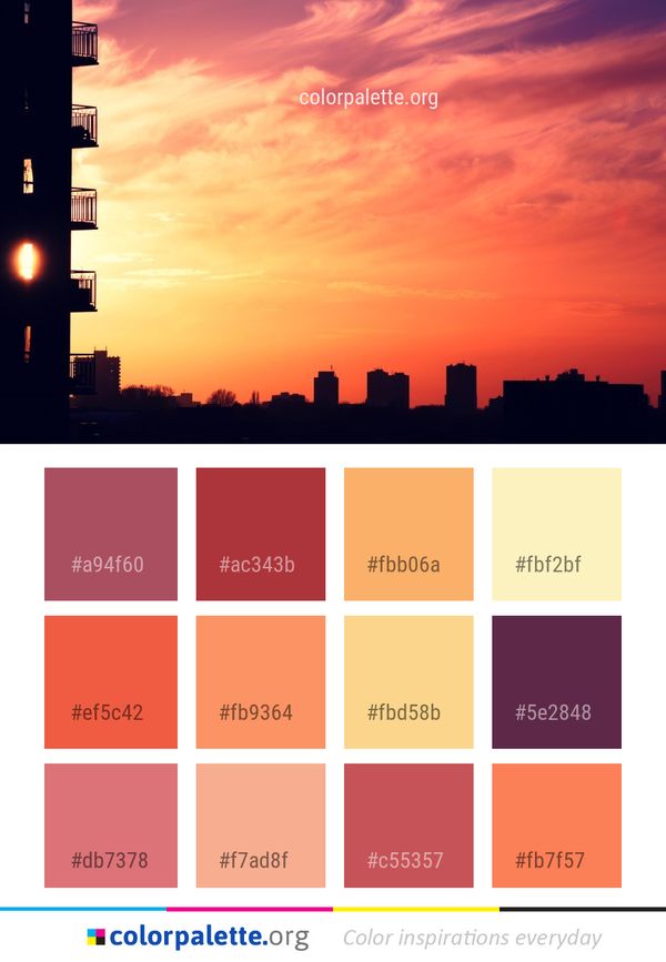 Sky Afterglow Skyline Color Palette