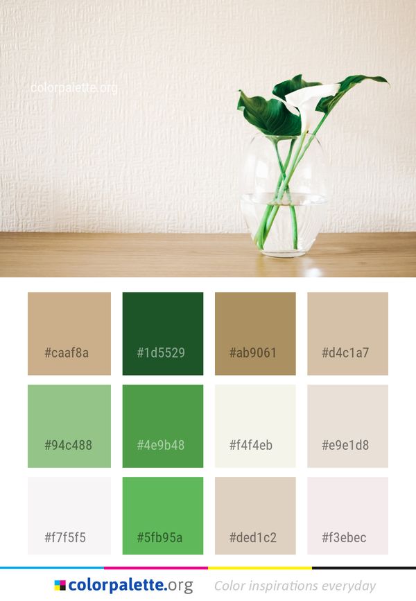 Green Vase Flowerpot Color Palette