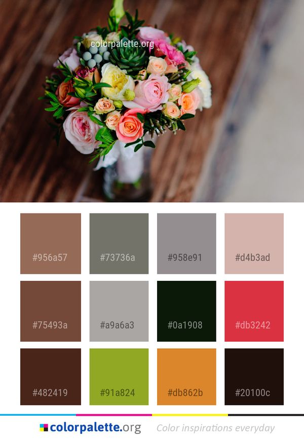 Flower Bouquet Arranging Color Palette