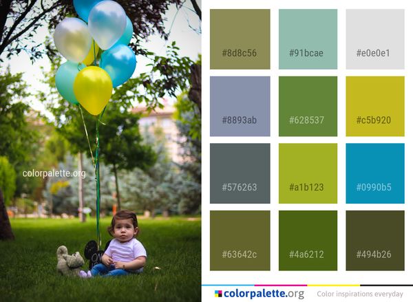 Green Nature Leaf Color Palette