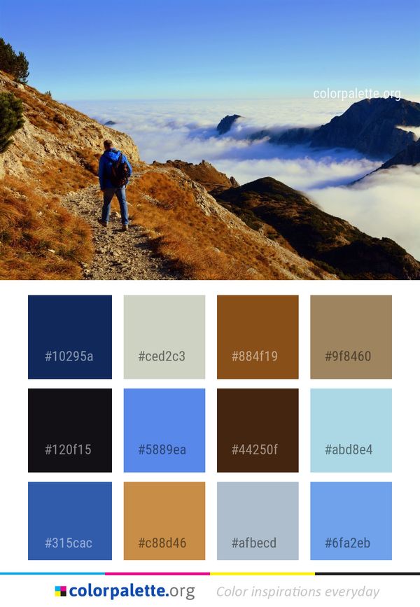 Mountainous Landforms Ridge Sky Color Palette