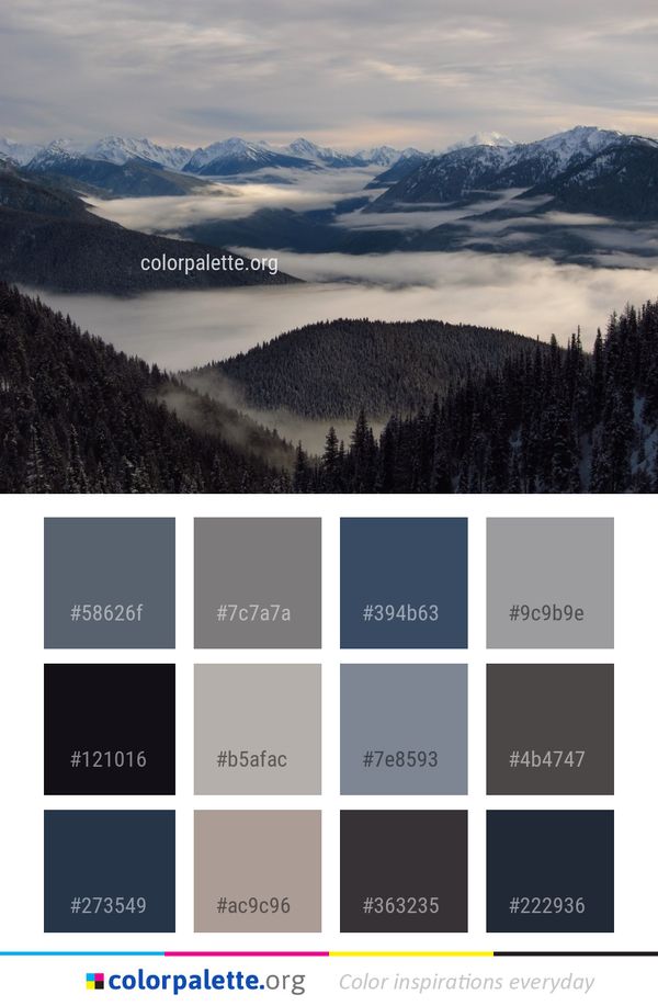 Sky Mountainous Landforms Winter Color Palette