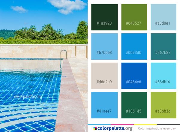 Swimming Pool Water Property Color Palette