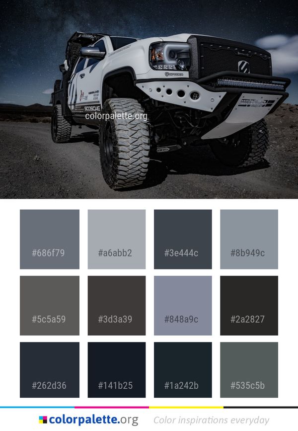 Car Motor Vehicle Tire Color Palette