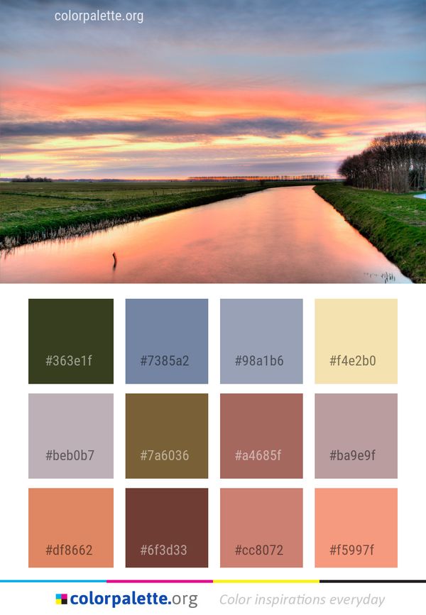 Reflection Waterway Sky Color Palette