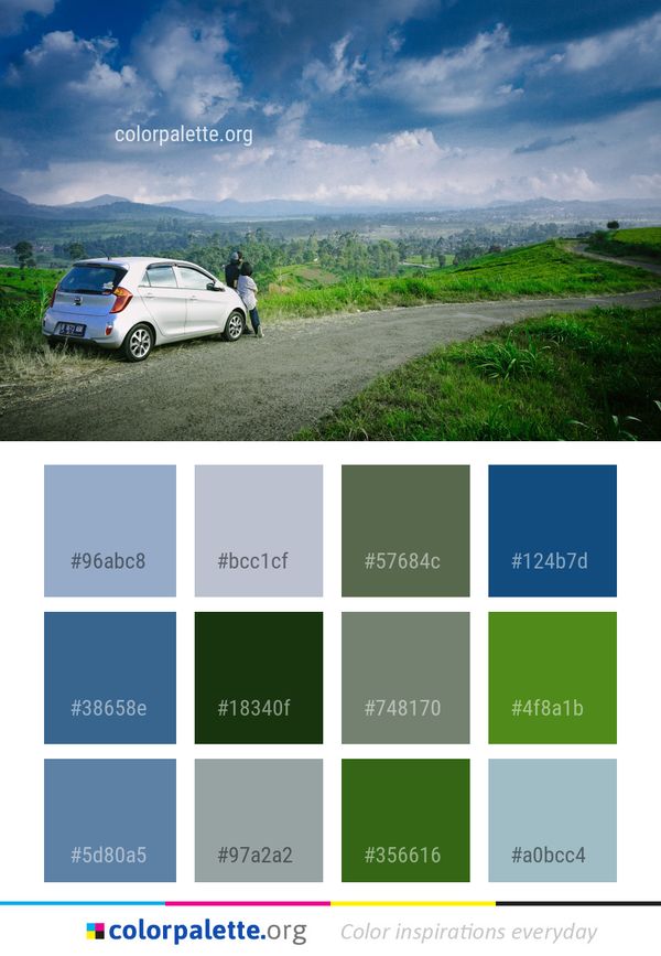 Road Car Sky Color Palette