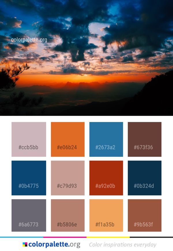 Sky Afterglow Nature Color Palette