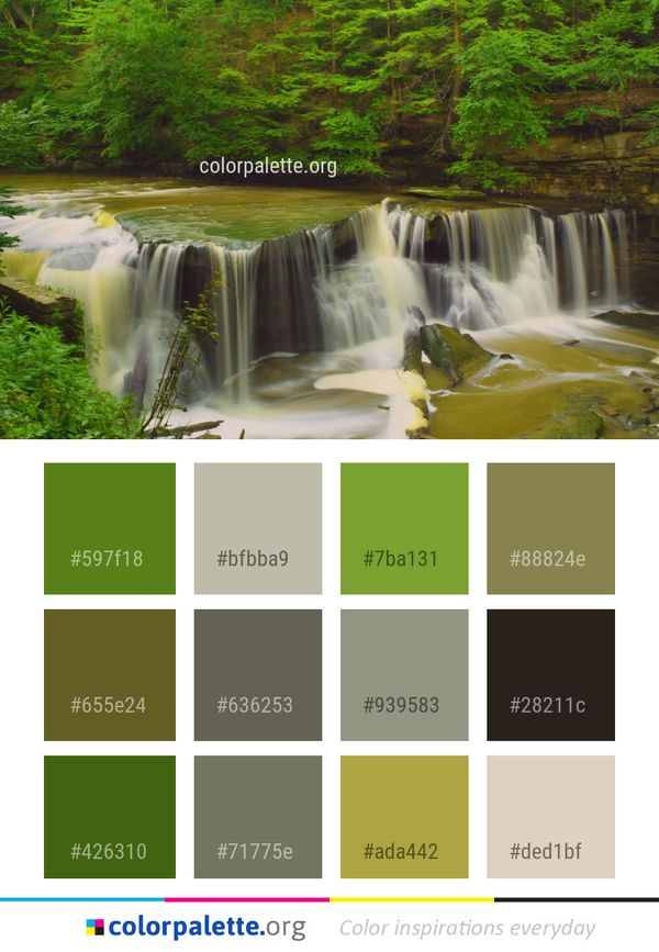 Waterfall Water Nature Color Palette